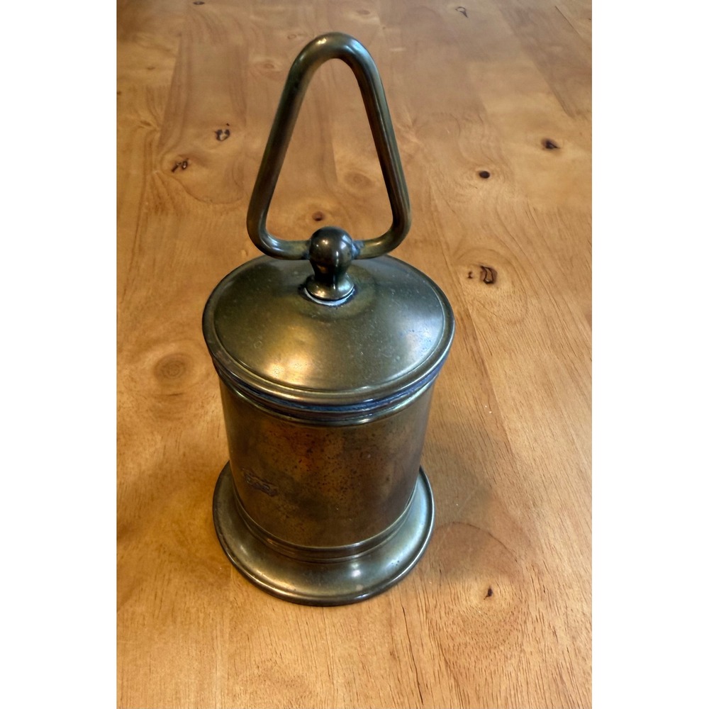 Vintage Brass Cigarette Dispenser Cylinder Tantalus with Handle Aged Patina